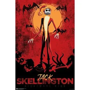 Tim Burton's The Nightmare Before Christmas - Red Jack .Poster Decorations, Holiday Poster - Halloween Party Decorations. Moives Poster.Wall Decor.Poster Gift For Holiday, Halloween, Birthday, Christmas