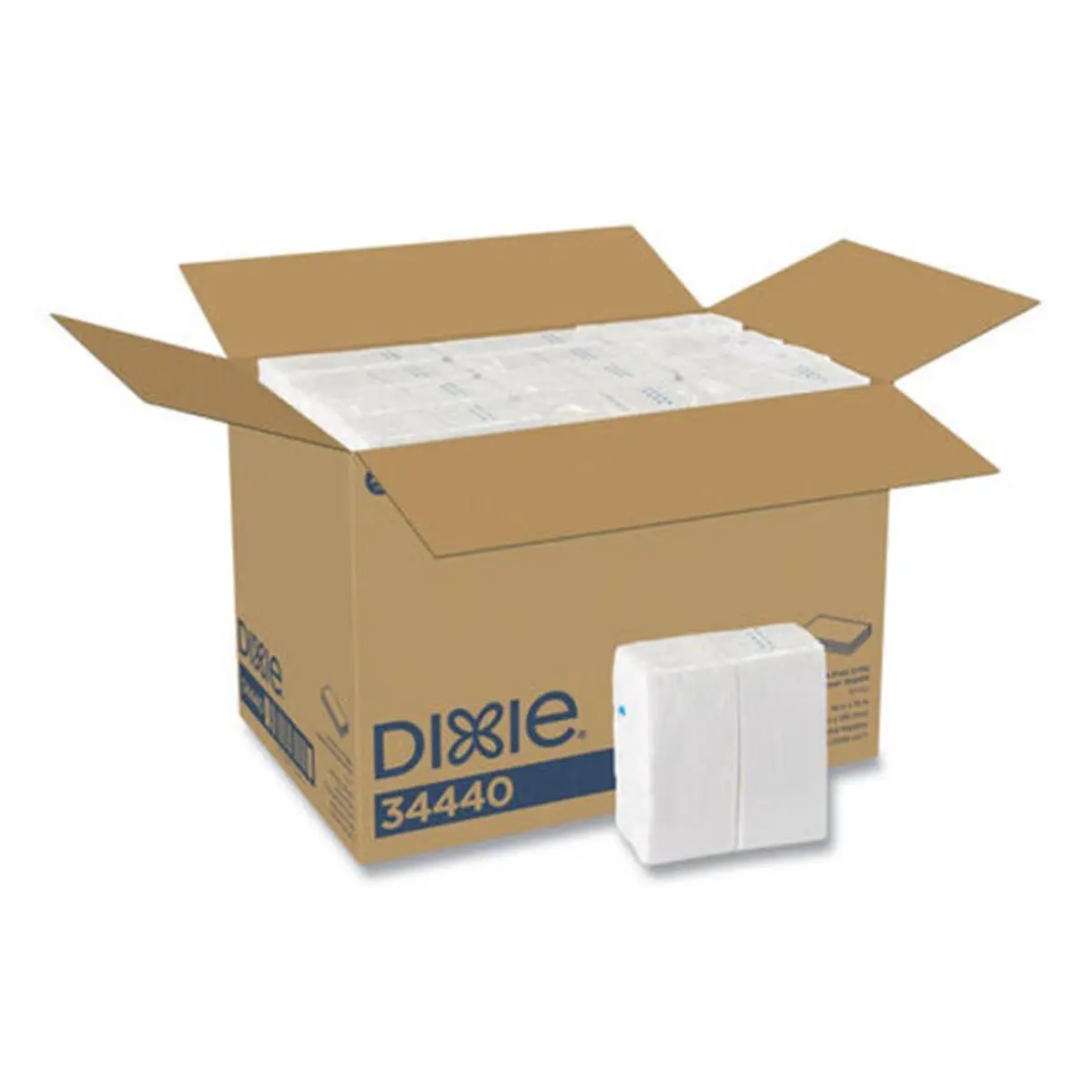 Dixie Disposable Paper Dinner Napkins, 0.125 Fold, 2-Ply Strong, White Highly Absorbent Household Kitchen Linens for Cost Control, Disposable Napkins, Two-Ply