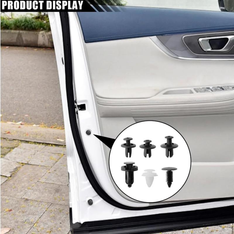 200PCS Car Clips for Hole Plastic Rivets RetainerFender Push Pin Fastener Bumper-a total of 6sizes Automotive Accessories Truck Detailing Custom Decor Carbon clavicular car clip