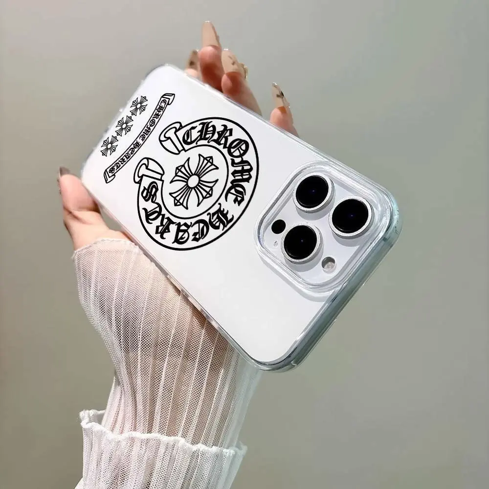 Y2K Gothic Cross Phone Case for iPhone17 16 15 14 13 12 11 Pro Max/AIR/PLUS/E series anti-drop protective cover Retro Horseshoe Pattern
