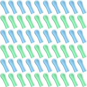 60 Pieces Ear Cleaner Tips-Ear Cleaner Replacement Tips, Ear Spoon Tips, Silicone Soft Cleaning Reuse Cap for Ear Wax Removal Tool Accessories (Blue & Green)