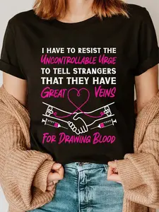 100% Cotton Phlebotomist Tech Technician T-Shirt Short