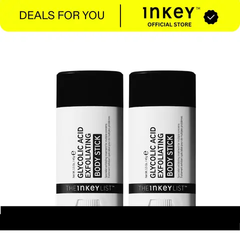 [The INKEY List] Glycolic Acid Exfoliating Body Stick Duo - for KP Bumps, Ingrown Hairs, Body breakouts & Bacne and dark marks