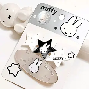 Kawaii Miffyy New Style Cute Hairpin | Cartoon Rabbit Ins Simple Style Black White Fashion Versatile Headwear Girl Festival Gift