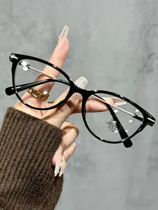 Classic Retro Unisex Fashion Full Frame Blue Light Blocking Cat Eye Glasses, Ideal for Daily Activities, Office, Reading, School, Vacation