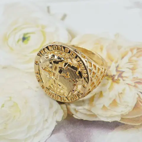 Men's Punk Hip-Hop Earth Ring, Copper Rings, Punk Style Ring, Highland Cow Ring, Hollow Design Ball Shape, Daily Wear Party Festival Jewelry, Durable Accessory, Perfect Gift for Boyfriend Father, Jewelry Rings