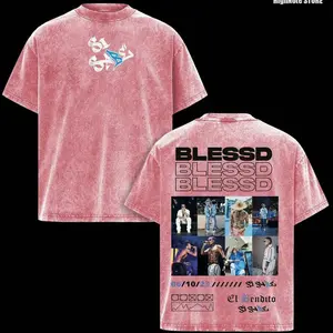 Blessd Si Sabe Shirt – Blessed Tour 2026 Vintage Acid Washed Pink Oversized Graphic T Shirt, El Bendito Latin Trap Rap Artist Tee Urban Streetwear Aesthetic, Heavyweight Soft Cotton Unisex Top, Men Women Wear Casual Tee, Gift for Latin Music Fans WZE