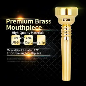 Premium 17C Brass Gold Plated Trumpet Mouthpiece, Smooth Surface, Rich Sound, Ideal for Daily Practice, High-Quality Musical Instrument Accessory