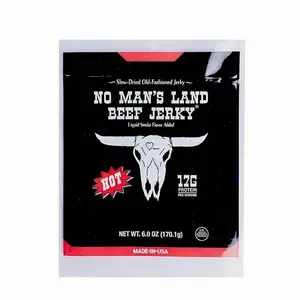 No Man’s Land Beef Jerky - Low Calorie, Low Carb, High Protein Beef Snack - Flavor HOT 6oz (Pack of 1)