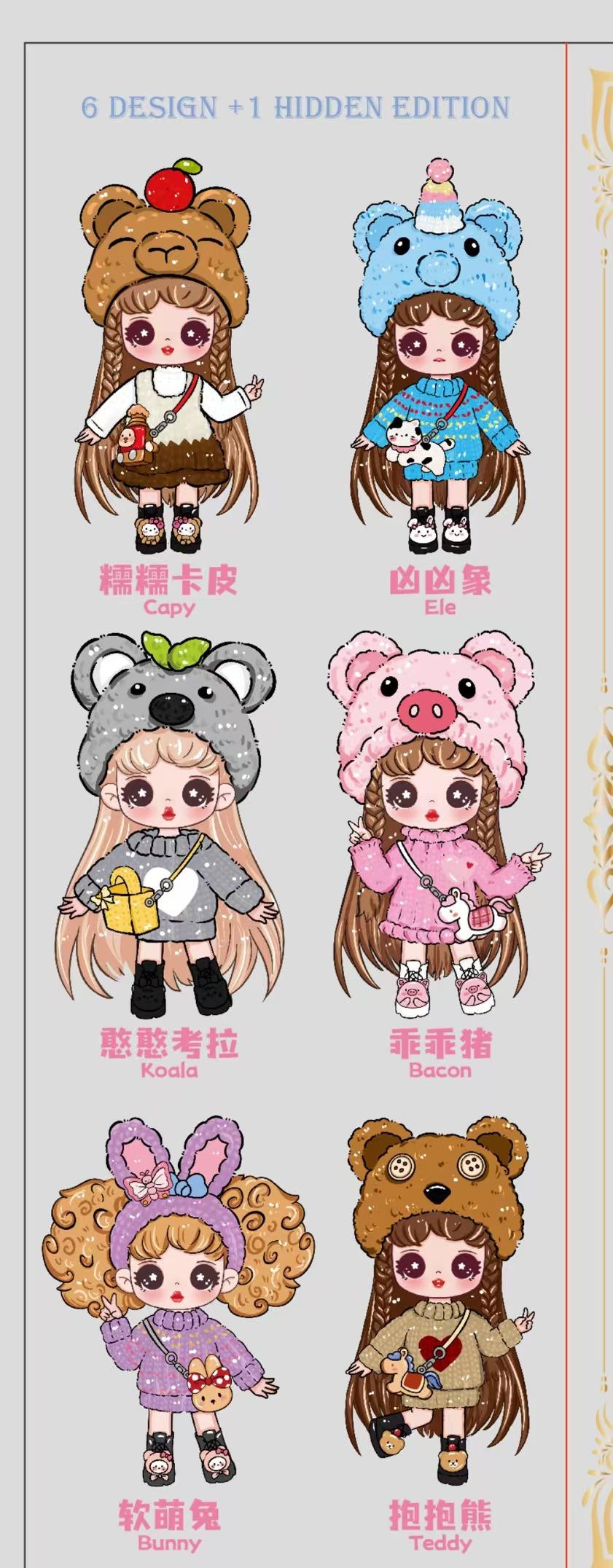 WaKa Toys & LUOLIFEN 100% Series Plush Blind Box | 6+1 Hidden  | Adorable Desk & Phone Decor