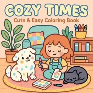 Cute Coloring Book for Kids and Adults, Relaxing Fun Activity, Simple Lines Easy to Use, Perfect for Parent-Child Interaction and Stress Relief