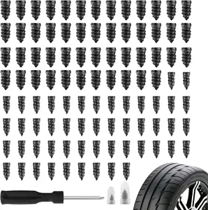 100PCS Car Tire Plug Kit,Practical Tire Screw Plug Repair Kit with Screwdriver/Tires Repair Rubber Nail for Quick Repairs,Essential Car Accessories Tires Repairs Screws