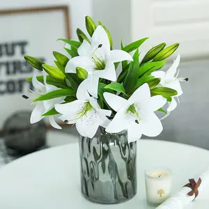 3 Piece Realistic Tiger Lily Set, Touch-Real Easter Lilies, Artificial Spring Flowers, Perfect for Weddings, Home Parties, Easter Decorations