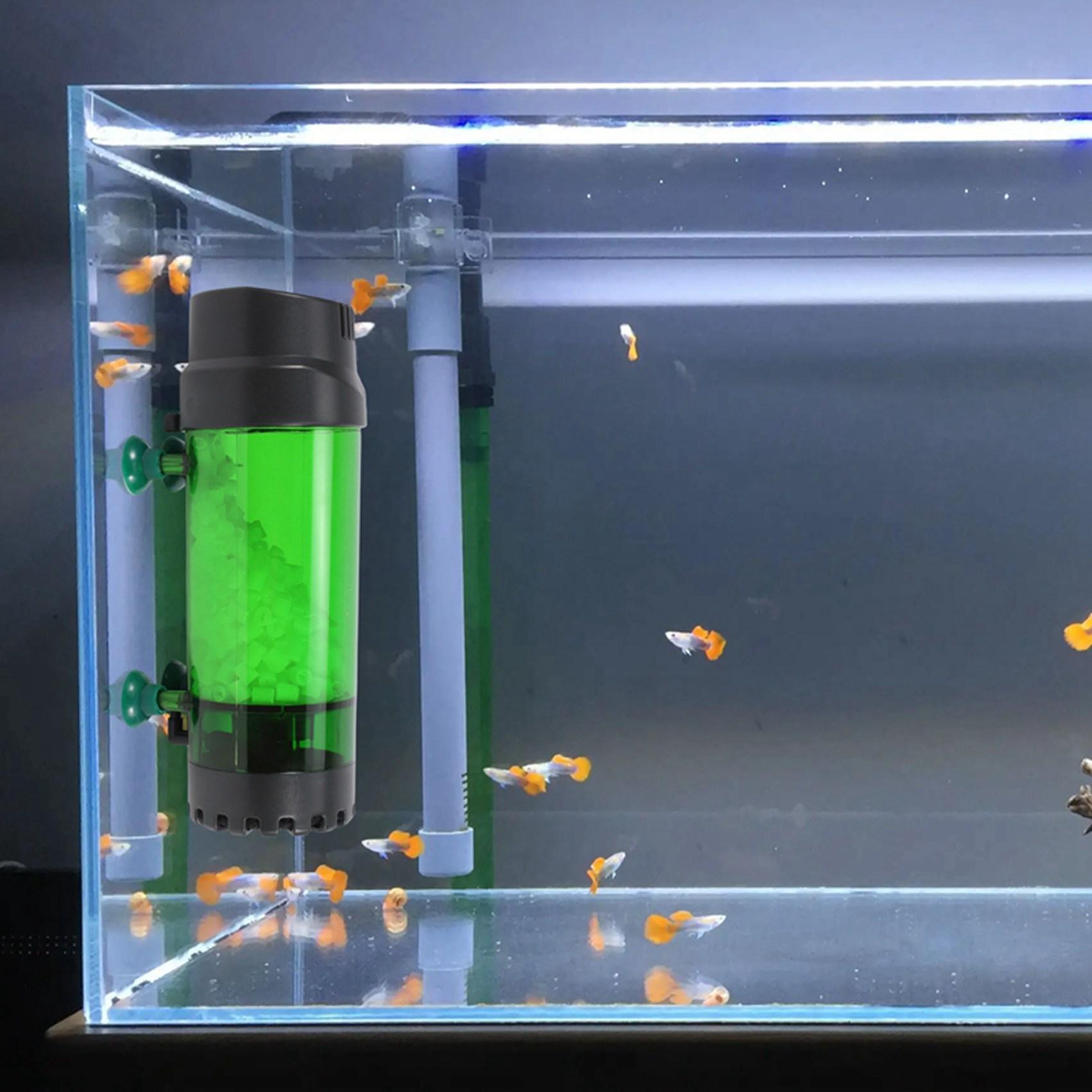 Aquarium Fish Tank Fluidized Moving Bed Filter Bubble Bio Media Filter with Air Stone and Sponge Filter LH-600