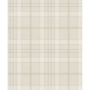 NextWall Neutral Tailor Plaid Premium Peel and Stick Wallpaper NextWall Neutral Tailor Plaid Premium Peel and Stick Wallpaper