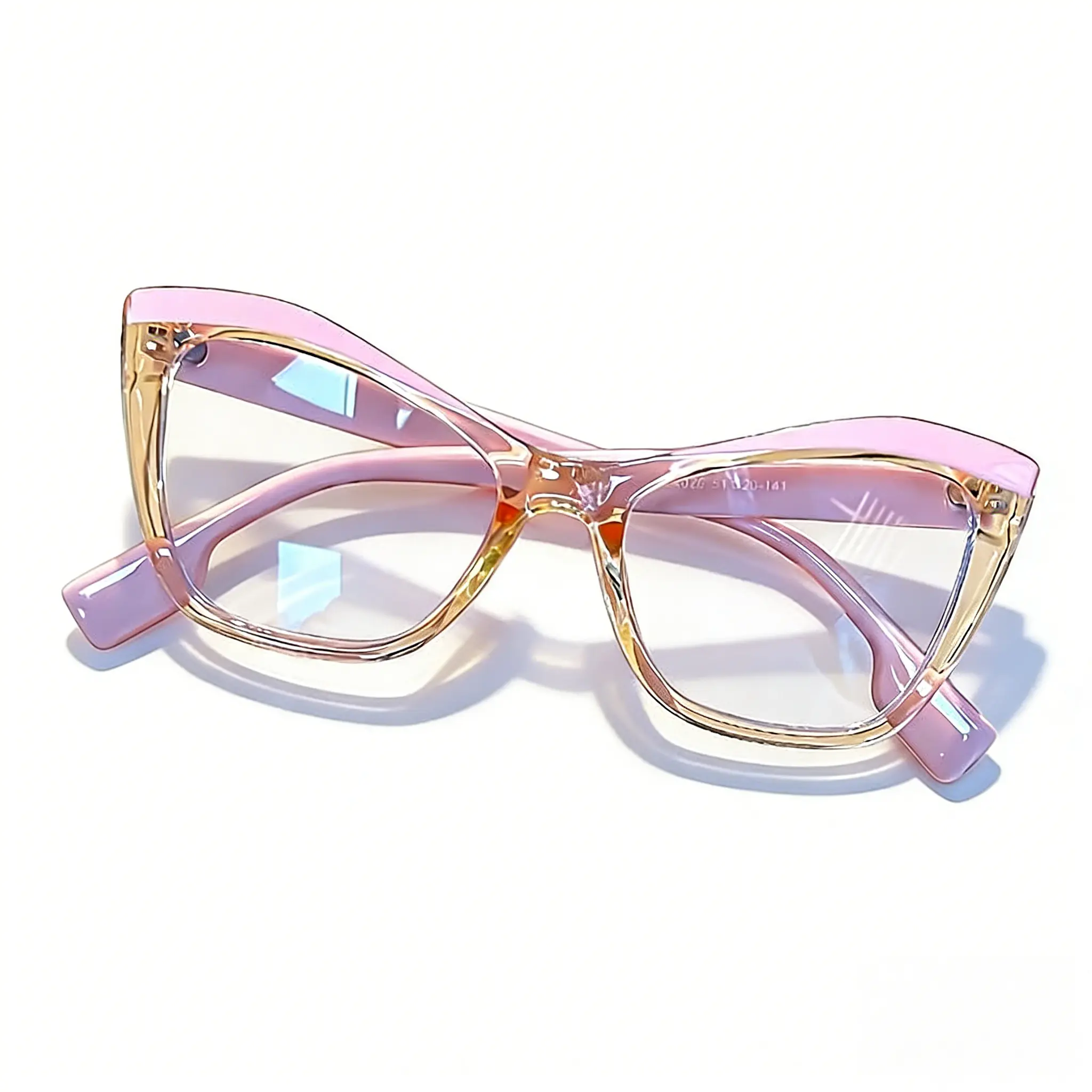 Y2K Pink & Clear Cat-Eye Anti-Blue Light Glasses for Women | Ultra-Light PC Frame with Transparent Design - Perfect for Street Style, Instagram Aesthetic, Office Work, Gaming & Trendy Daily Fashion Statements