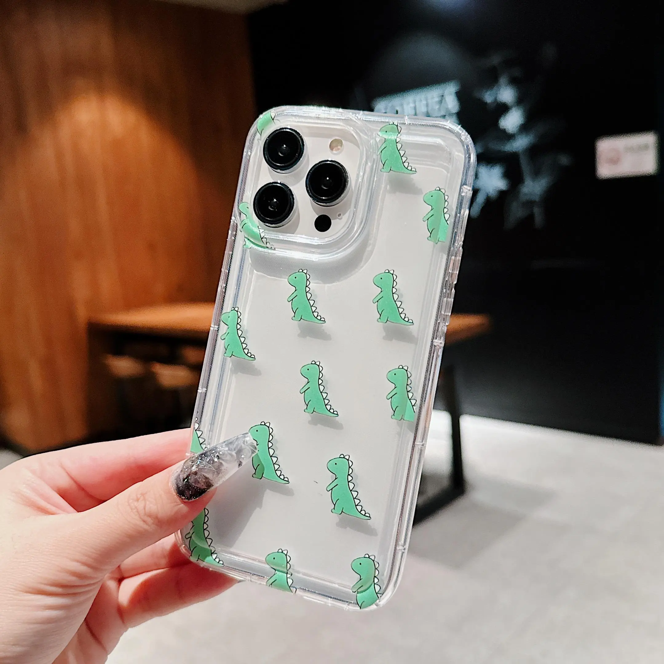 Cute Dinosaur Pattern Phone Case, Anti-fall Phone Protector Cover, Shockproof Phone Protective Case Compatible with iPhone 17 16 15 14 13 12 11 Series chica covers de telefono iphone pro max case 11 phone cases