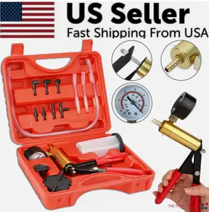 Hand Held Vacuum Pressure Pump Tester Set Brake Fluid Bleeder Bleeding Kit + Box