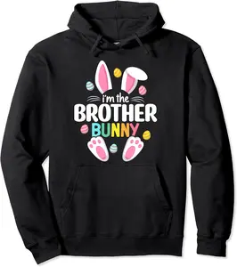 Brother Bunny Easter Family Matching Outfit Rabbit Egg Hunt Pullover Hoodie - Sabrinasmitl Shop 50B09SXM66PF