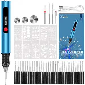 Engraving Pen for  Materials,  Cordless Portable Tool for Artists & DIYers, Portable Rotary Engraver Machine for   Glass Stone Carving - Engrave 60+ Surfaces (Deep Blue)