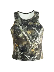 Vintage Tree Branch Pattern All over Print Women's Summer Fashion Sexy Round Neck Slim-Fit Tank Top, Casual Flattering Sleeveless, Casual Wear for Daily Use