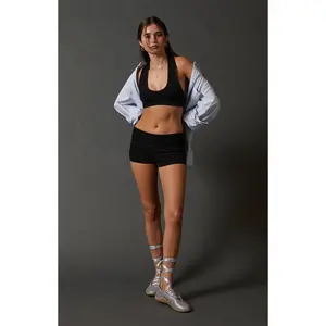 PAC 1980 Women's Active Fold-Over Micro Biker Shorts