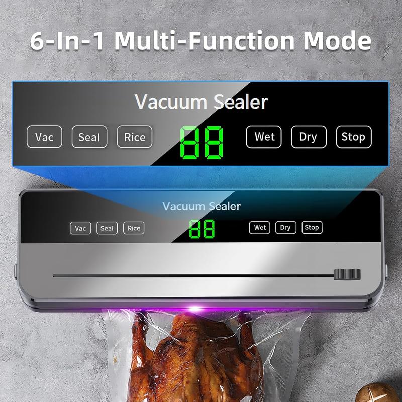 Food Vacuum Sealer Machine with Cutter Automatic and Manual Sealer Dry Moist Food Modes vacuum sealer-Classic 2 silicone ice food vacuum