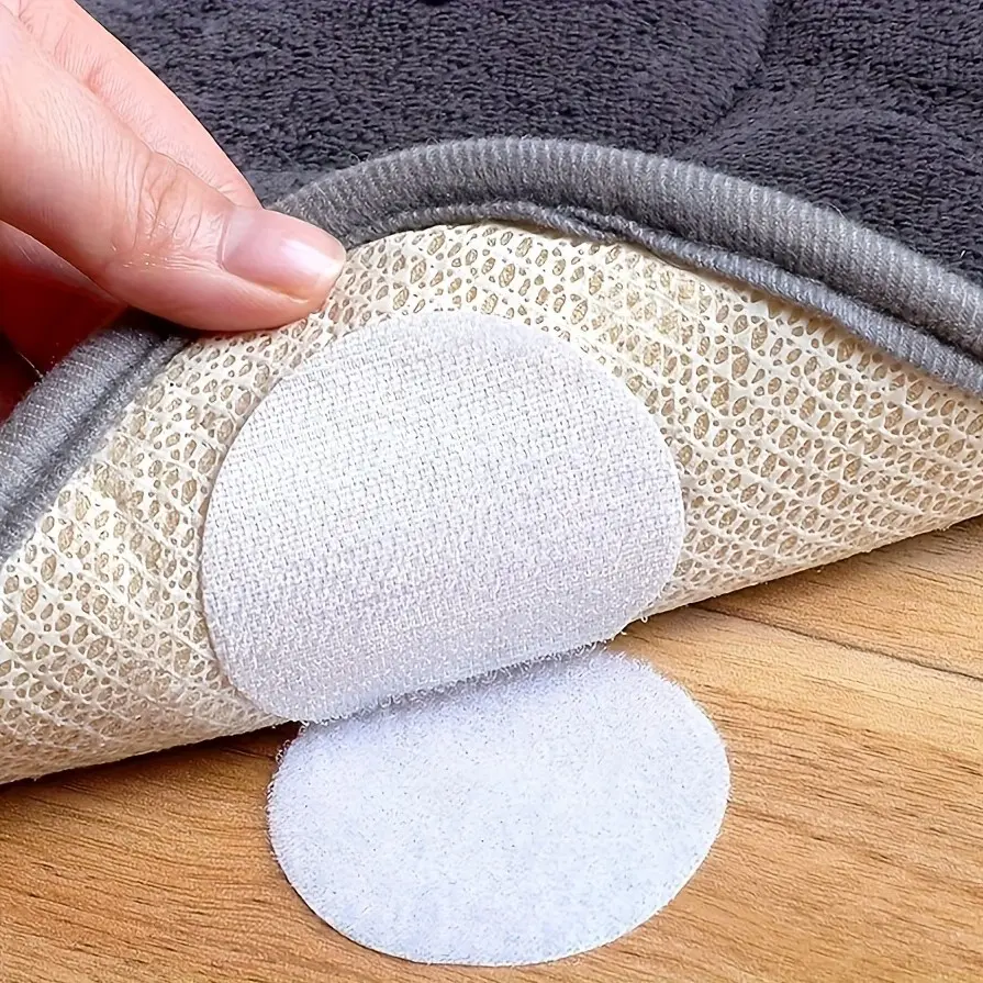 Non-Slip Gripper Pads, 12/24 Pair, Home Office Gym Hotel Use, Safety, Strong Adhesive, Strong Hold, Reusable, Durable Material, Matte, Textured Surface, Solution