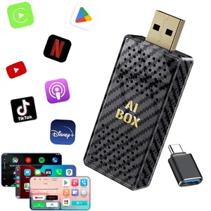 【FIFA World Cup 2026】Yurnlv Mini AI Box - Streaming Netflix/Youtube/Tiktok to your car! 4 in 1 Wireless CarPlay and Android Auto Adapter suitable for Factory wired CarPlay Cars