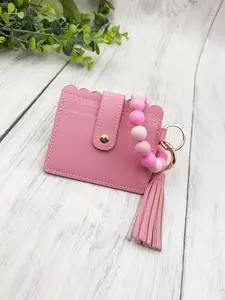 Trendy Wristlet Keychain Wallet | TikTok Made Me Buy It Scalloped Card Holder | Spring Fashion Essential#TikTokFinds #ViralTikTok #PastelAccessories #WristletWallet #BeadedWristlet