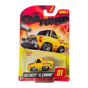 Car Tuned 68 Chevy El Camino Custom Diecast Car Yellow Racing Series 2
