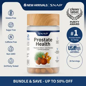 Snap Supplements - Natural Prostate Supplement for Men - Saw Palmetto Extract & Turmeric - Urinary Tract Health - 3rd party tested