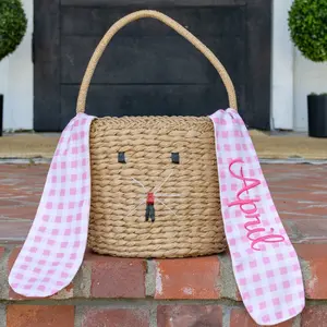 Easter Basket - Pink Gingham Bunny