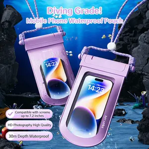 1PC Waterproof Phone Case Touchscreen Compatible Swimming Float Gear Underwater Sealed Transparent Bag Snorkeling Spa