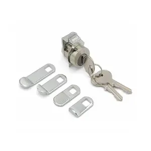 ECS HARDWARE Heavy Duty Weatherproof Exterior Mailbox Door Lock - Multi-Cam (5 Cams), HL1 Keyway, Keyed Different, US14 Bright Nickel, Clip Mount, Durable Premium Construction, Entry Locks