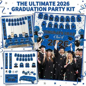 2026 Graduation Decoration in Multiple Colors and Styles, Congratulations to Graduates of Any School or Grade, Porch Banner Party Balloons Tablecloth, 2026 Graduation Party Decoration