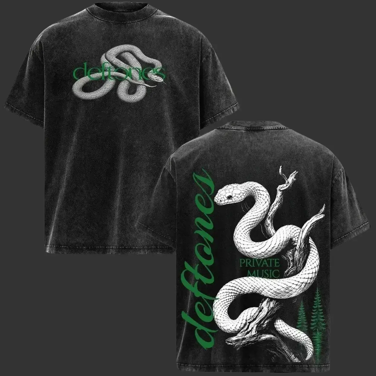 Deftones Snake Vintage Wash Heavyweight T-Shirt | Retro Graphic Tee Punk Rock Metal Band merch | Premium Soft 100% Cotton Oversized Streetwear Graphic T-Shirt Perfect Gift for Alt Music Fans