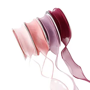 1 Roll Clear Gauze Ribbon - Durable Sheer Organza for Flower Bouquets & Cake Decor - Versatile Craft Tape for Weddings, Valentine’s & Party Embellishments