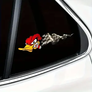 An Angry Red-headed Duck Holding A Cigar Cartoon Pattern Sticker; Perfect for Motorcycles, Bumpers, Trucks, Laptops, and More Car Decorative Sticker, Car Decals