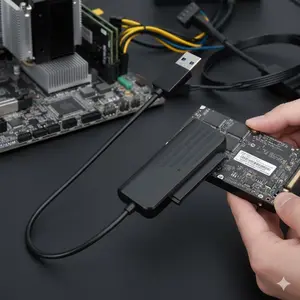 USB 3.0 Type-C to SATA III Hard Drive Adapter - UASP Supported for 2.5" SSD/HDD, Plug & Play with Windows, Mac, Linux, Android OTG Devices. Connect to Laptop, Phone for Fast Data Transfer & Storage Expansion.