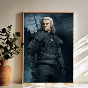 Geralt Witcher of the North Wall Art Vintage Black and White Art Posters Funky Aesthetic Canvas Prints Retro Bar Cart Decor for Bar Bedroom