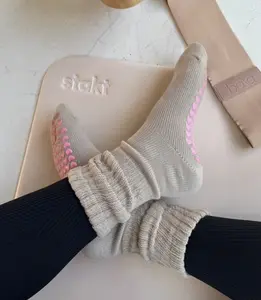 Lotties slouchy scrunchy socks with pink heart grips Lotties slouchy scrunchy socks with pink heart grips