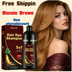 ALVP 2026 Hair Dye Shampoo 5-in-1 for Gray and Dark Hair - Long-Lasting Coverage & Nourishing Scalp - Wine Red, Chestnut Brown, Golden Brown, Natural Black Options