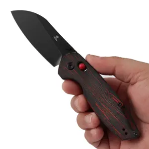 Tenable Model 6 Cross Bar Lock Pocket Folding Knife |Carbon Fiber/ G-mascus/G10 Handle | 3.1" Satin 14C28N Blade | Nick Swan Design--T1022Series