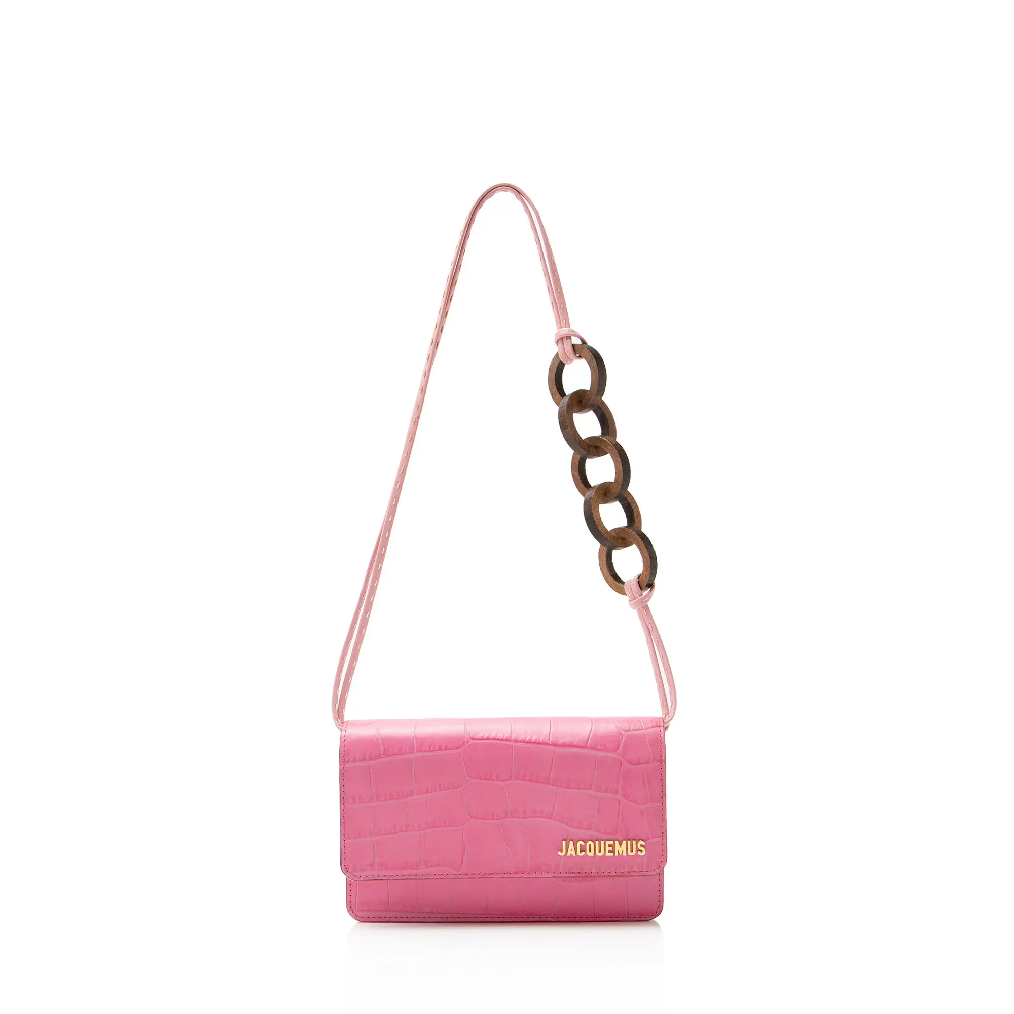 Pre-owned jacquemus Leather Shoulder Bags Croc Embossed Le Riviera Shoulder Bag