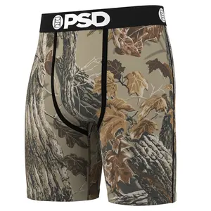 PSD Mens Realtree Xtra Grey Boxer Brief - Standard Length 7 Inch Inseam, Soft and Breathable Poly Blend Fabric