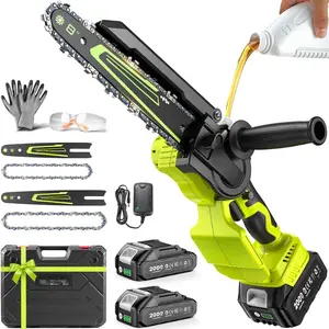 Mini  Cordless, 8 Inch & 6 Inch Electric   , 1000W Brushless Handheld Power Chain  with 2 , Small Tree  for Branch Trimming