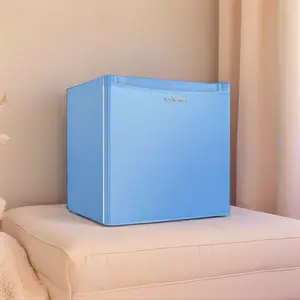 Upstreman mini fridges 1.7 Cu Ft with Freezer FR17 Adjustable Thermostat Energy Saving Low Noise Single Door Compact Refrigerator for Dorm Office Can Bedroom blue fridge mini  brands Small pantry drink fridge skincare fridge Portable