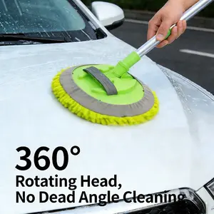 2026 Upgraded Flexible Rod Telescopic Car Wash Mop, Multi-Functional Chenille Soft Brush, Automotive Cleaning and Dusting Tool