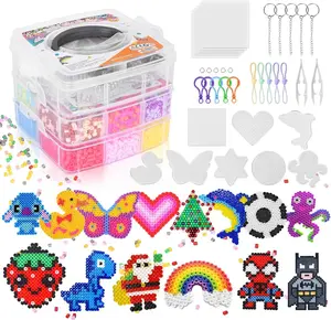 Fuse Beads Kit for Kids: 10000PC Melty Beads Set, 5MM Iron Melting Beads Craft Kit with 8 Pegboards,5 Ironing Paper and Accessories, Arts and Crafts Set Toys Gifts for Boys Girls Christmas Birthday